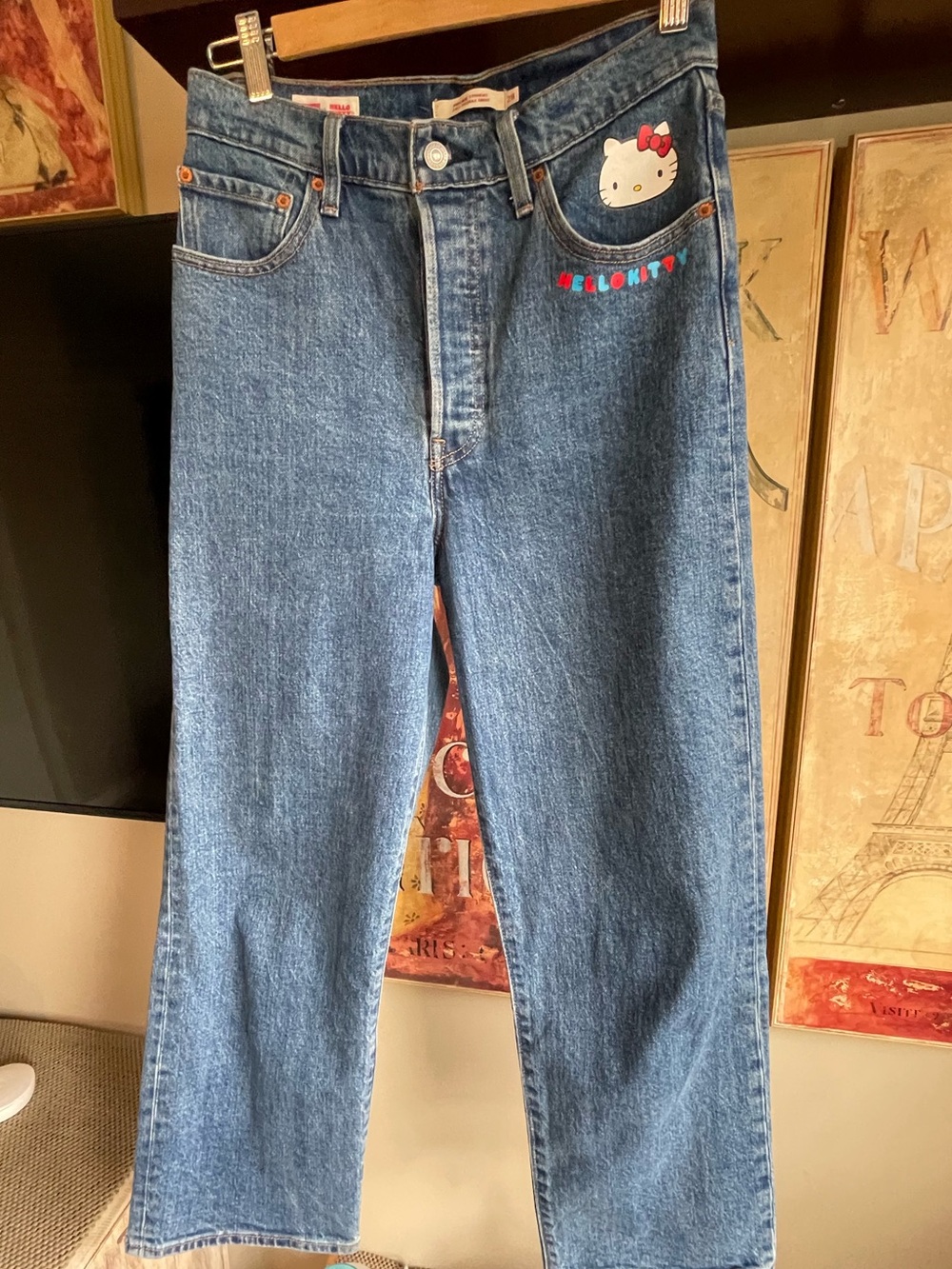NWOT Hello Kitty x Levi’s Ribcage Straight Blue Jeans